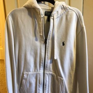 Polo Ralph Lauren white zip up hoodie